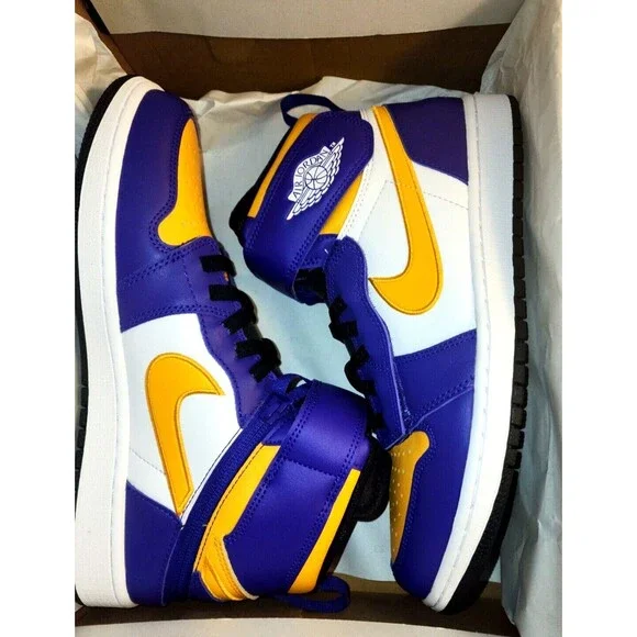 Jordan 1 High Fly Ease Lakers 2022 Size 10.5