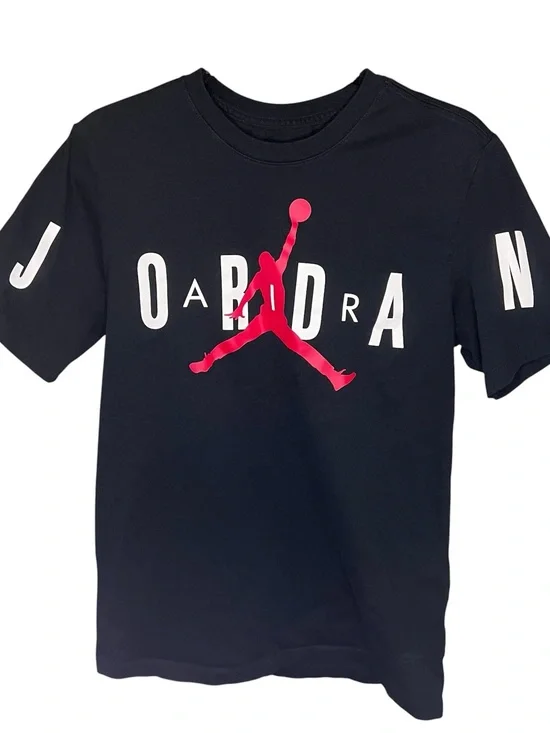 Air Jordan Men’s Black Tee with Red Jumpman Logo - Sz M DV1445-010