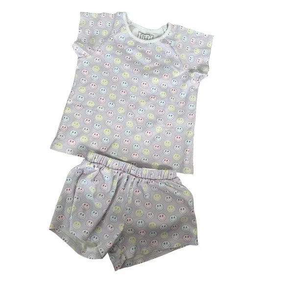 Lila and Hayes Emery‎ short set preppy smiles print
