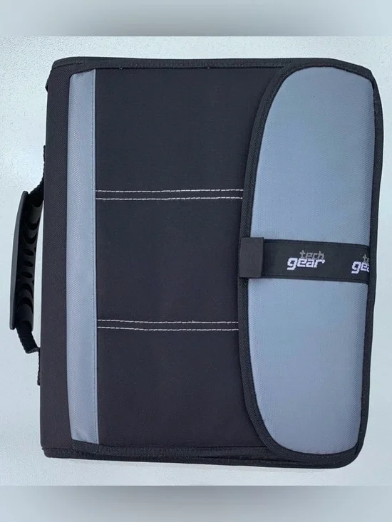 Tech Gear Mega Filled Black and Grey Padded 3-Ring Binder Organizer