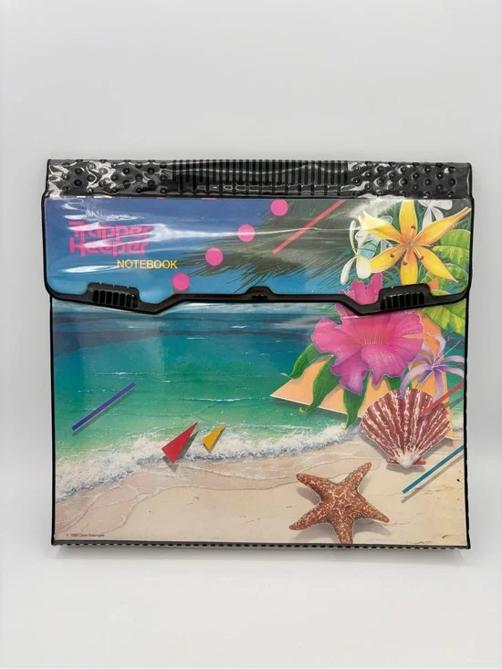 VINTAGE MEAD Trapper Keeper 1989 Tropical Floral Retro 90’s Back to School Cool