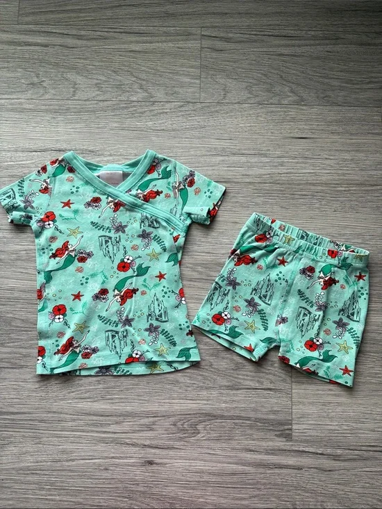 Hanna Andersson Mint Green Disney's The Little Mermaid Ariel Set Size 3T/4