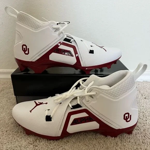 Nike Jordan Alpha Menace Pro 3 Oklahoma OU Team-Issued Football Cleats