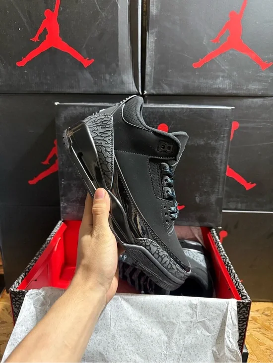 Jordan 3 Retro Black Cat Elephant Print Basketball Shoes