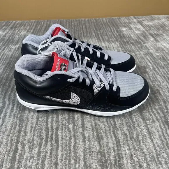 Jordan Stadium 90 Low TD Mens 12 Black Gray Mesh Football Cleats Nike HQ0210-060