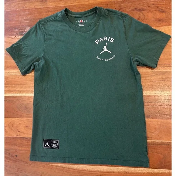 Jordan Paris Saint-Germain PSG T-Shirt Mens Medium Green Jumpman Logo Tee