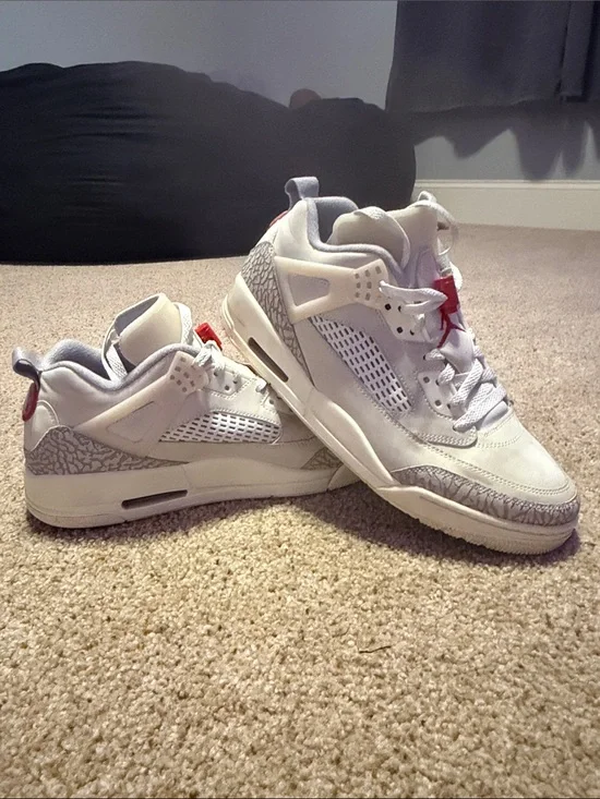 Jordan White & Grey Low-Top Sneakers with Red Jumpman