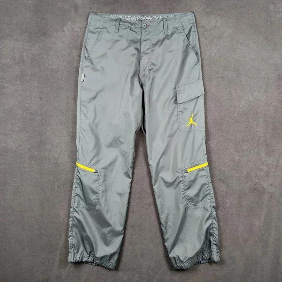 Nike Jordan Dri-FIT Cargo Track Pants Mens 34 Gray Slim Lightweight 547698-021