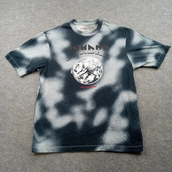 Jordan Shirt Mens Small Black White Spray Paint Graphic Basketball Tee‎ Camo