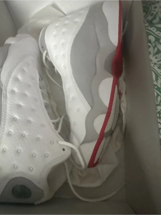 Jordan Men Athletic Shoes White Gray Red