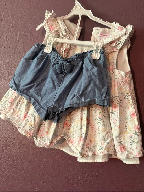 Tommy Bahama Chambray Blue High-Waist Girls' Shorts