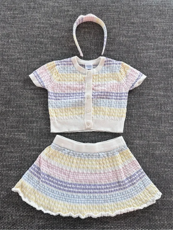 Kids Knit Two-Piece Set with Headband