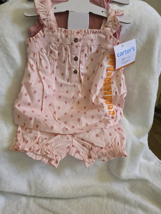 Carter's Pink Floral  Romper Set