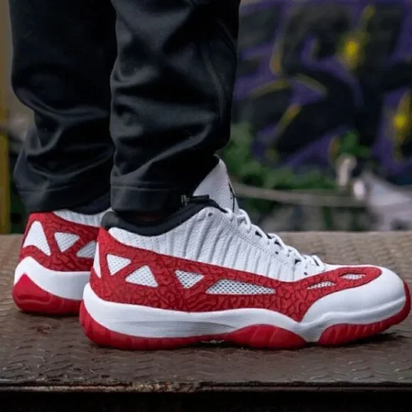 Rare EUC 2017 Mens Air Jordan 11 Retro Low IE GS White Gym Red Sneaker Shoes 18