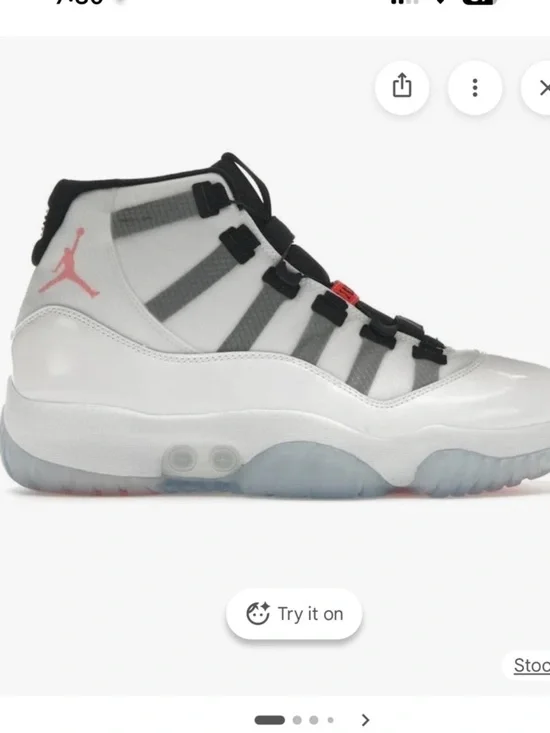 Jordan Air 11 Adapt Sneakers Version 1.0 2010 men's — White with Pink Accent