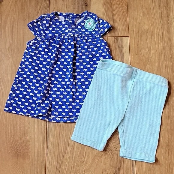 *3/$15* Child of Mine by Carter's 0-3M Baby Girl 2pc Set Blue Top & Shor…