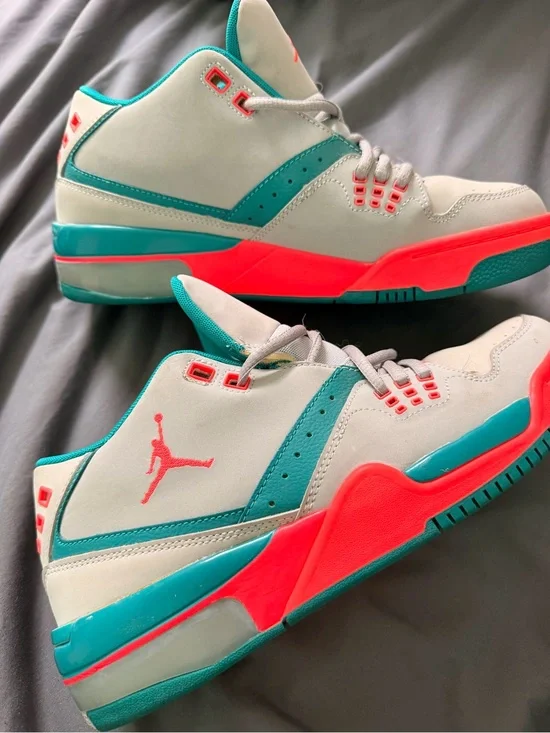 Jordan Mid-Top Sneakers in White, Teal & Coral 2015