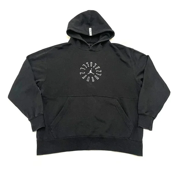 Air Jordan AJ11 Graphic Fleece Pullover Hoodie Men's XL Black Circle DD0386-010