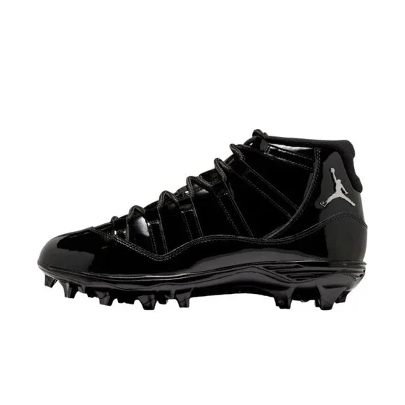 Mens Size 14 Jordan Retro 11 Mid TD Football Cleat Patent Black HM7324-001
