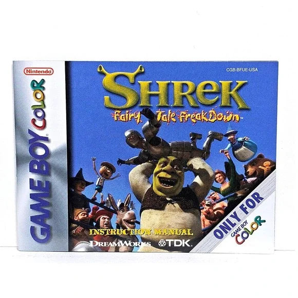 Nintendo Shrek Fairy Tale FreakDown GBC Manual‎ LN