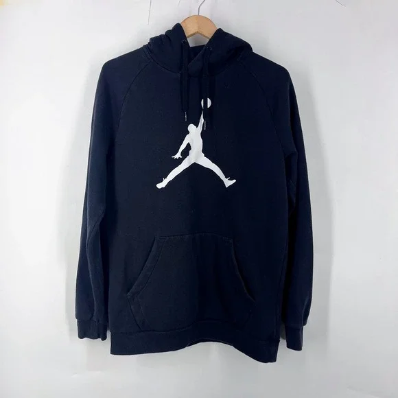 Jordan Jumpman Mens Black Fleece Pullover Hoodie DA6801-010 Size Medium