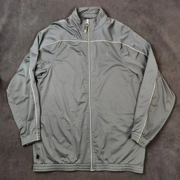 Vintage Nike Jordan 2005 Track Jacket  Mens Large Gray Full‎ Zip Basketball