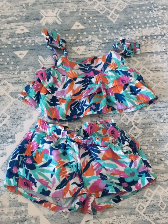 Cat & Jack Tie-Dye Infant Top - Pastel Rainbow
