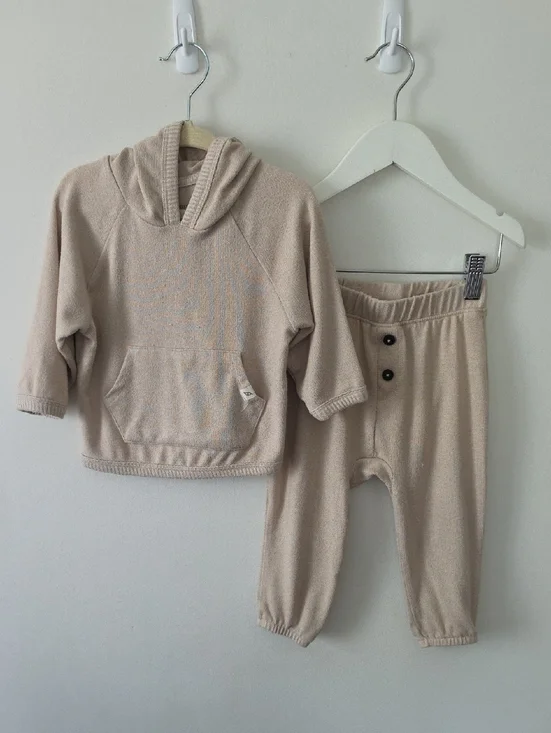 Easy Peasy Cozy Neutral Kids Hoodie & Jogger Matching Set 12 Months