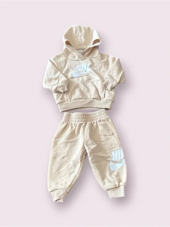 Nike Toddler Beige Hoodie & Sweatpants Set Size 12 Months
