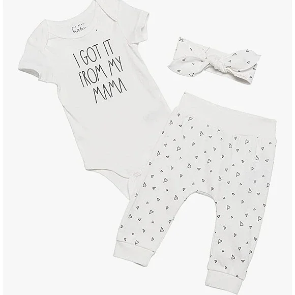 NWT Rae Dunn Baby Girl Onesie Set Infant 6 - 9