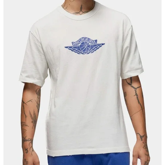 New JORDAN RARE AIR Sz Small T-SHIRT Men – Sail/Deep Royal IB3130-133