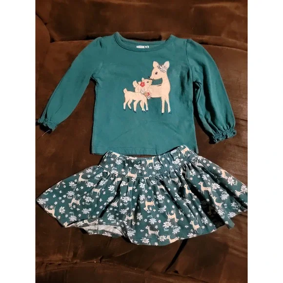 Crazy 8 forest magic deer outfit top 6 12 months‎ skirt 3 6 months