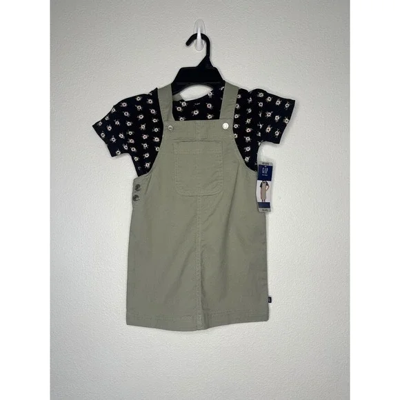 GAP Kids Girls Outfit Set Dress & Shirt, Black Floral, Size XS‎ (4/5)