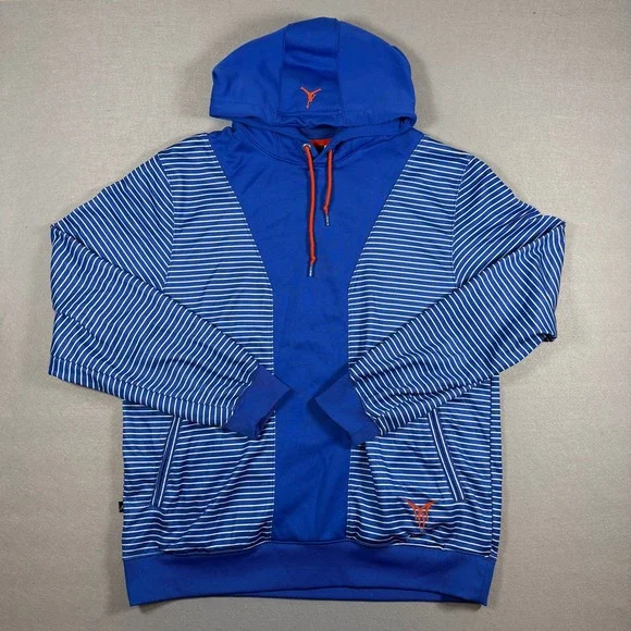 Jordan‎ Melo M7 Hoodie Mens XL Blue Striped Pullover Jumpman Performance Y2K