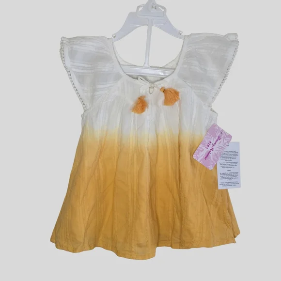 NWT Tommy Bahama Kids 2 Piece Boho Set Girls 5T Yellow Peasant Top Summer