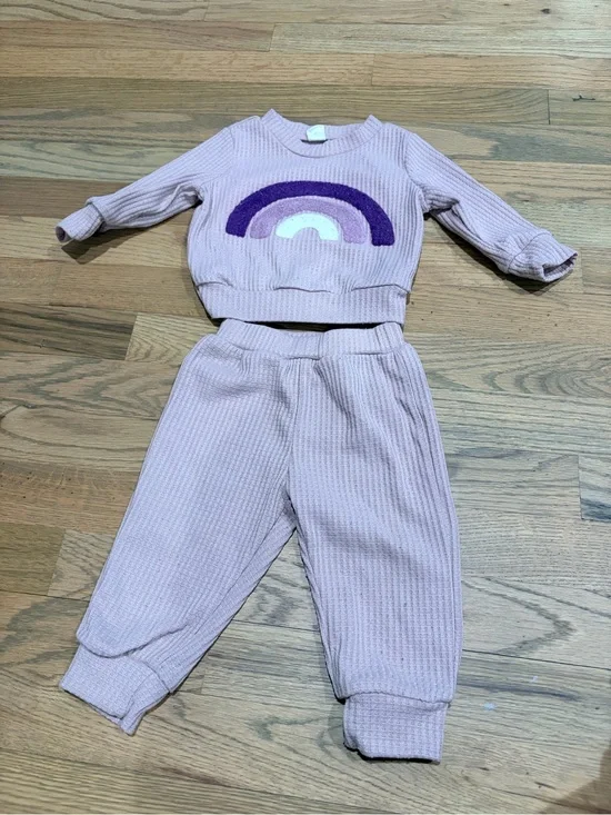 Baby girl light purple rainbow outfit