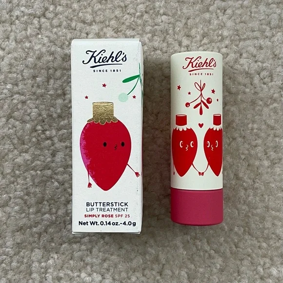 Kiehl's Butterstick Lip Treatment Simply Rose: Limited Edition Holiday Packaging