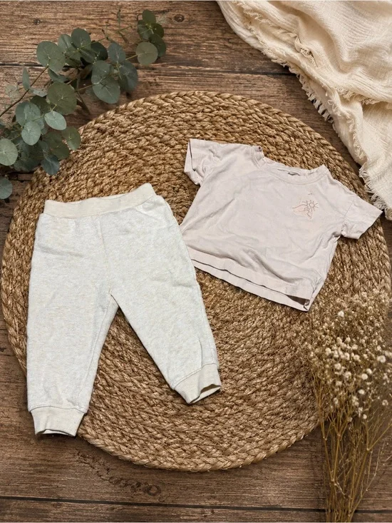 Carter's Light Beige Toddler T-shirt & Jogger Pants