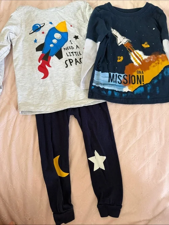 Space Rocket clothes Set - Rocket & Mission Graphic Size 3T