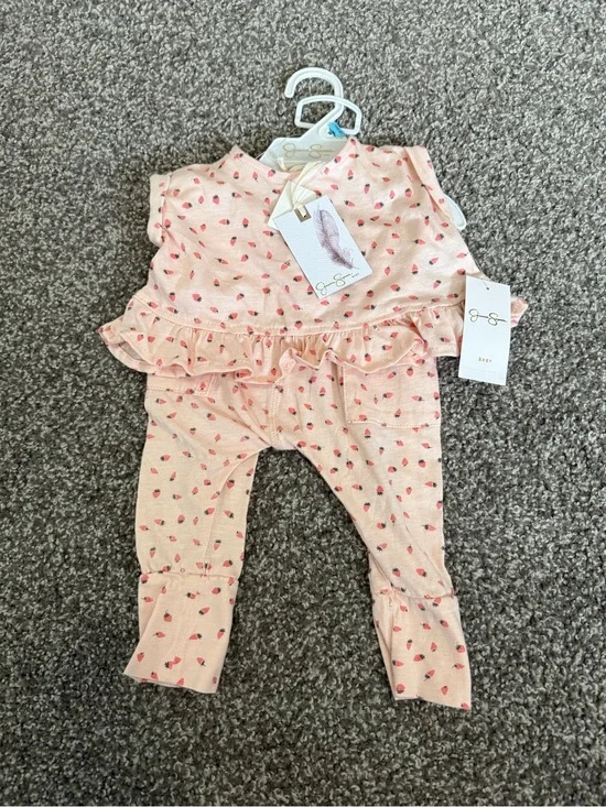 Baby Two-Piece Set with Strawberry Print