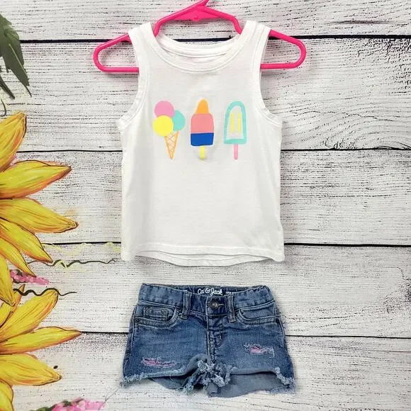 Cat & Jack‎ Unicorn Tank and Short Set Size 2T
