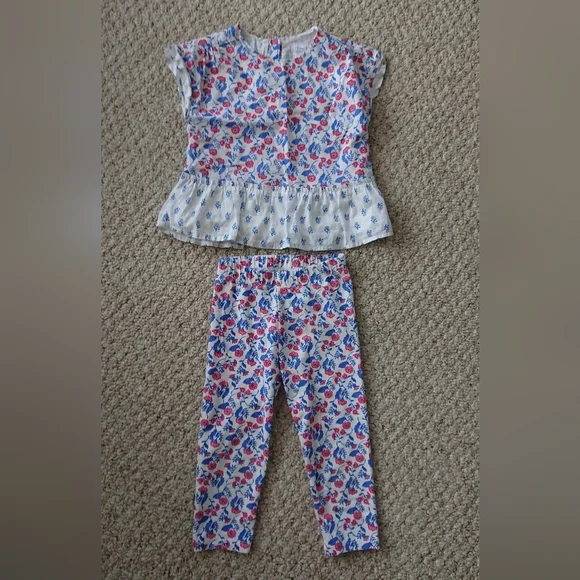 GAP kids floral outfit in pink & blue floral size 4