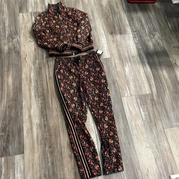 Art Class Size L Large 10/12 10 12 Floral Flower Athletic Sweatpants Set Track