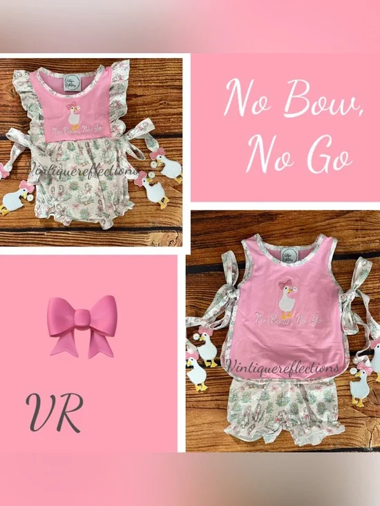 Silly Goose No Bow No Go Embroidered Bloomer Set