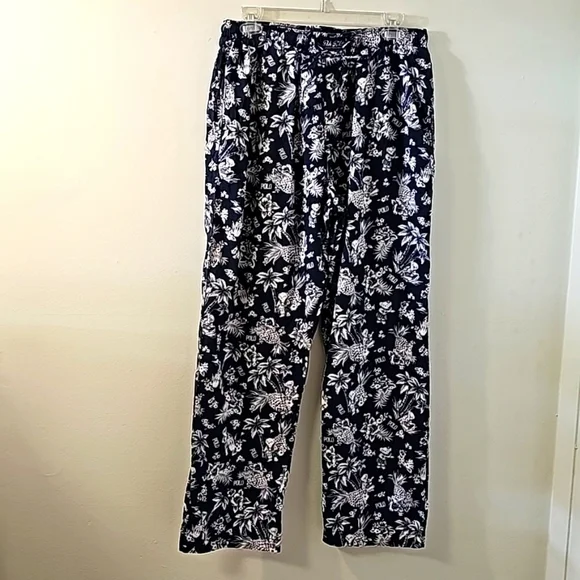 Polo Ralph Lauren Hawaiian Polo Pajama Pants Mens Size‎ L Navy Blue Cotton