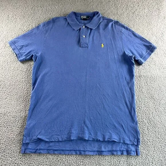 Ralph Lauren Polo Shirt Mens‎ Large Blue Pullover Golf Rugby Casual Outdoor Pony