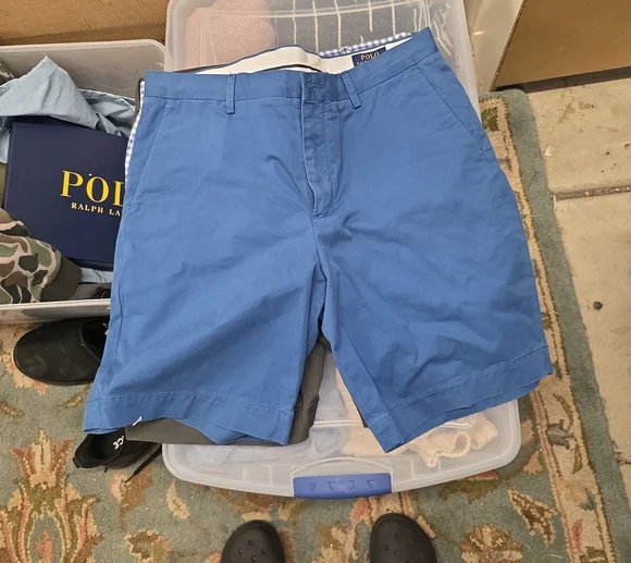 Polo by Ralph Lauren Men’s Cornflower Blue Flat-Front Shorts