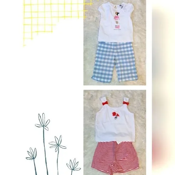 JANIE AND JACK 4-PIECE PATRIOTIC OUTFIT, SIZE 12-18 MONTHS