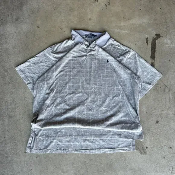 Vintage plaid grey and white polo by ralph lauren polo shirt