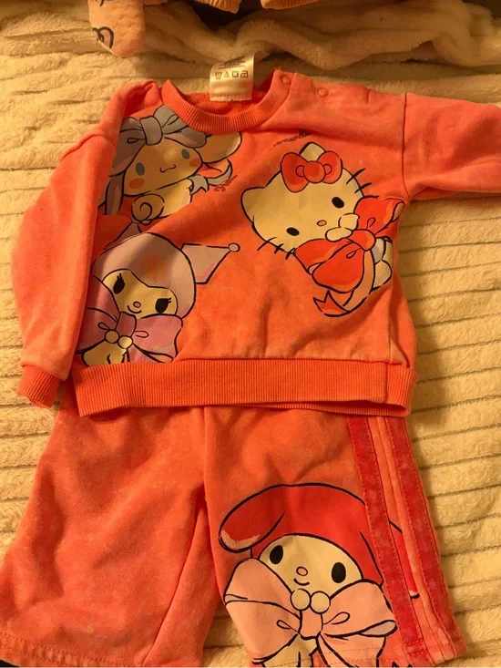 Hello Kitty Coral Pink Kids Sweatshirt & Shorts Set